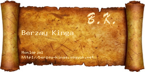 Berzay Kinga névjegykártya